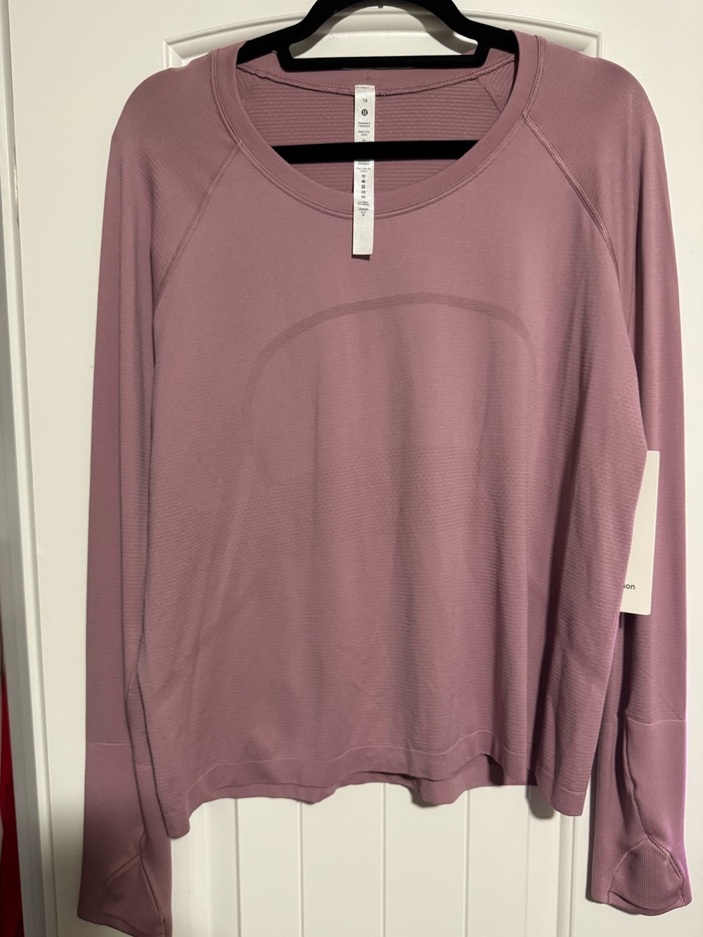 Lululemon swiftly tech 2.0 Women’s Long Sleeve Crewneck Top - PKTP Sz 16